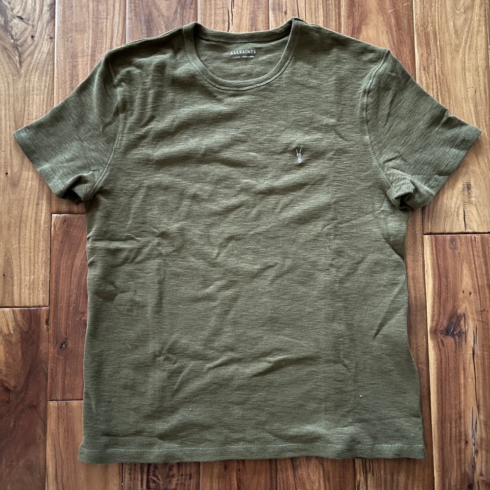 All Saints short sleeve textured crew neck L NWT